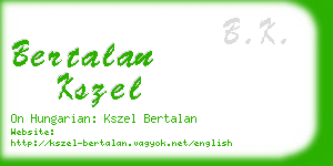 bertalan kszel business card